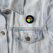 Badge Rond 2,50 Cm Croix de cœurs (En situation)