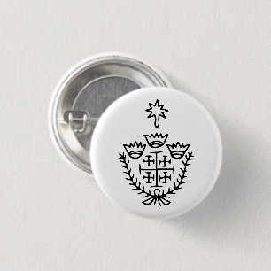 Badge Rond 2,50 Cm Croix de Jérusalem tatouage de pèlerinage historiq