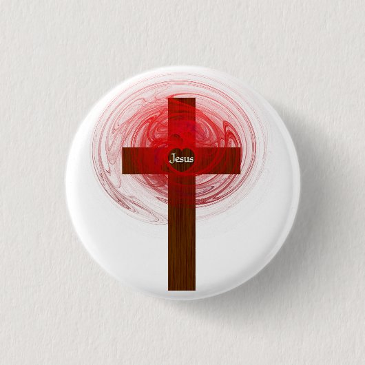 Badge Rond 2,50 Cm Croix de Jésus de bouton (Devant)