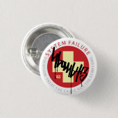 Badge Rond 2,50 Cm Croix de système - rouge (Devant & derrière)