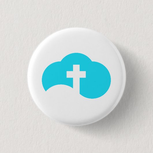 Badge Rond 2,50 Cm Croix du nuage (Devant)