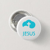 Badge Rond 2,50 Cm Croix Nuage (Devant & derrière)