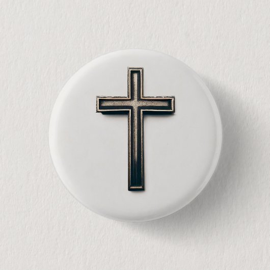 Badge Rond 2,50 Cm Croix religieuse (Devant)