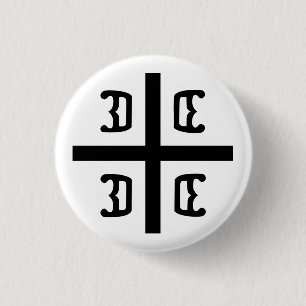 Badge Rond 2,50 Cm Croix serbe