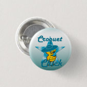 Badge Rond 2,50 Cm Croquet Chick #7 (Devant & derrière)