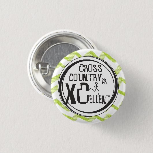 Badge Rond 2,50 Cm Cross Country Running is XCellent © (Devant & derrière)