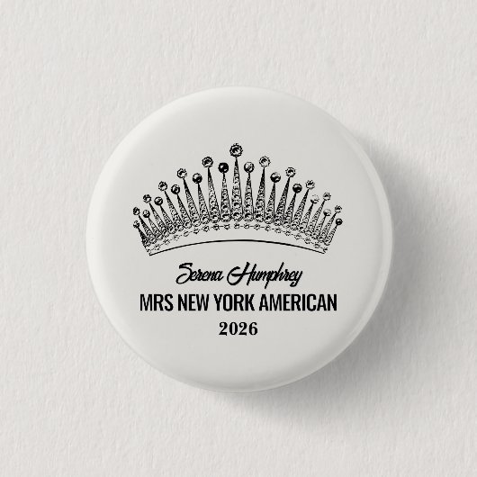 Badge Rond 2,50 Cm Crowning Moments Pageant Button Pin - Dark Text (Devant)