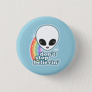 Badge Rond 2,50 Cm Croyez en aliens