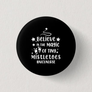 Badge Rond 2,50 Cm Croyez En La Magie Des Minuscules Mistletoes Nicu 