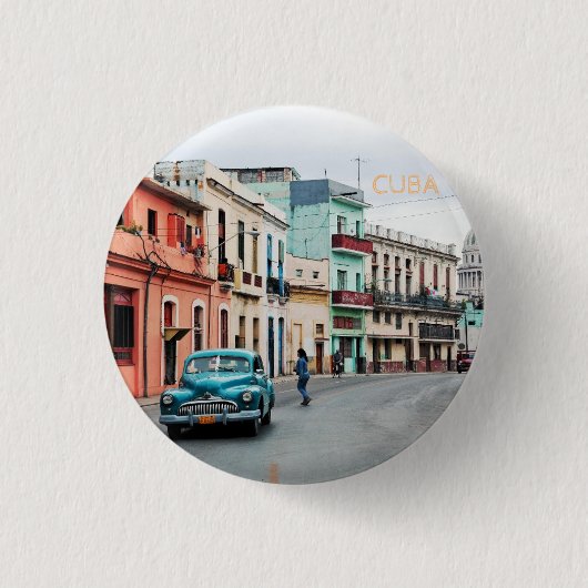 Badge Rond 2,50 Cm Cuba (Devant)
