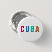 Badge Rond 2,50 Cm Cuba, j'aime Cuba (Devant & derrière)