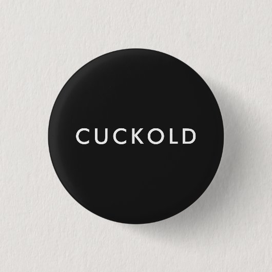 Badge Rond 2,50 Cm CUCKOLD (blanc sur noir) (Devant)