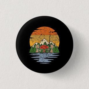 Badge Rond 2,50 Cm Cueillette de champignons rétro