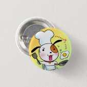 Badge Rond 2,50 Cm Cuisine d'amour de chiot (Devant & derrière)