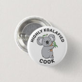 Badge Rond 2,50 Cm Cuisinier qualifié Koala hautement qualifié (Devant & derrière)