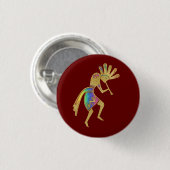 Badge Rond 2,50 Cm Culture amérindienne - Danse Kokopelli 5 (Devant & derrière)