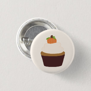 Badge Rond 2,50 Cm Cupcake Citrouille - Insigne d'arrondis