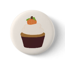 Cupcake citrouille - Insigne rond d'arraché