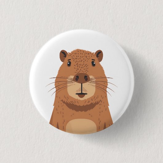 Badge Rond 2,50 Cm Curieux portrait Capybara (Devant)