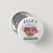 Badge Rond 2,50 Cm Custom Baby Face Photo Text Grandpa (Devant & derrière)