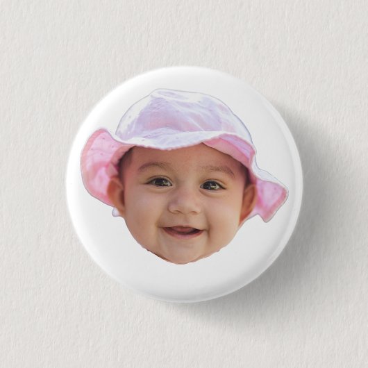 Badge Rond 2,50 Cm Custom Baby Photo, Baby Photo Face (Devant)