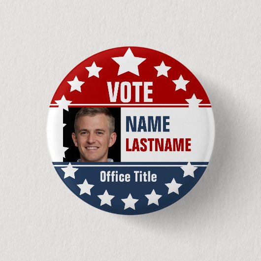 Badge Rond 2,50 Cm Custom Campaign Template Photo (Devant)