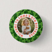 Badge Rond 2,50 Cm Custom Kids Birthday Button with Photo (Devant)