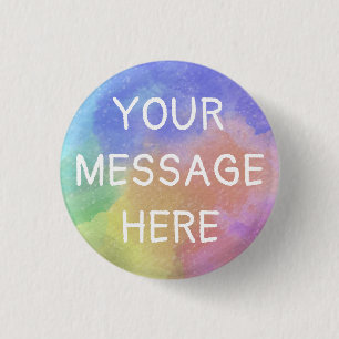 Badge Rond 2,50 Cm Customisez votre propre aquarelle arc-en-ciel