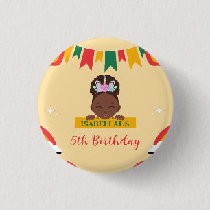 Badge Rond 2,50 Cm Cute afro licorne Africaine amérique filles Annive