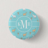 Badge Rond 2,50 Cm Cute Alpaca Llama Cactus Motif (Devant)