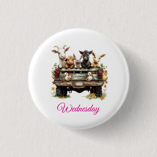 Badge Rond 2,50 Cm Cute Animal Farm On Round Button