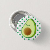 Badge Rond 2,50 Cm Cute Avocado Dessin Pois verts (Devant & derrière)