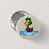 Badge Rond 2,50 Cm Cute canard cartonné (Devant & derrière)