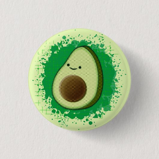 Badge Rond 2,50 Cm Cute Cartoon Avocado (Devant)