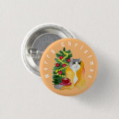 Badge Rond 2,50 Cm Cute chat sous une couverture confortable avec une (Devant & derrière)