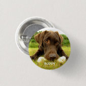 Badge Rond 2,50 Cm Cute chocolat Labrador Custom (Devant & derrière)