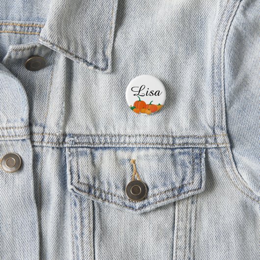 Badge Rond 2,50 Cm Cute Citrouille orange (En situation)