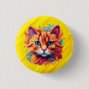 Badge Rond 2,50 Cm Cute Colorful Chat Face-87002