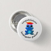 Badge Rond 2,50 Cm Cute Custom Frog Kindergarten Graduation (Devant & derrière)