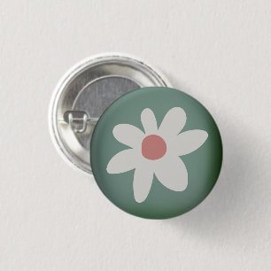 Badge Rond 2,50 Cm Cute Daisy Fleur sauvage rose blanc vert Casquette