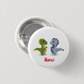 Badge Rond 2,50 Cm Cute Dinosaur Paire Thunder_Cove (Devant & derrière)