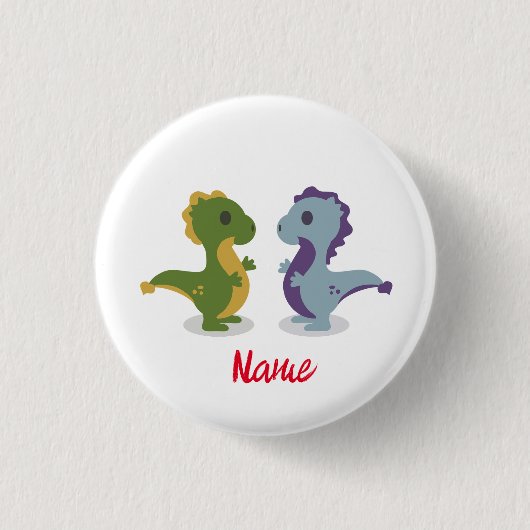 Badge Rond 2,50 Cm Cute Dinosaur Paire Thunder_Cove (Devant)