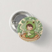 Badge Rond 2,50 Cm Cute Froggy Coffee Tale Design (Devant & derrière)