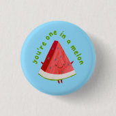 Badge Rond 2,50 Cm Cute Funny Watermelon Pun One in a Melon (Devant)