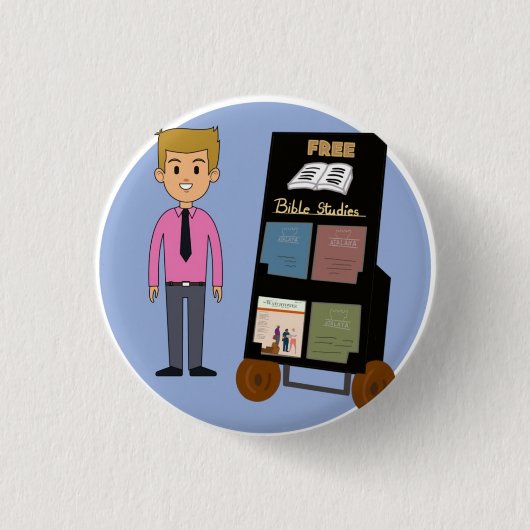 Badge Rond 2,50 Cm Cute JW service cart boy (Devant)