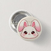 Badge Rond 2,50 Cm Cute Kawaii Bunny Face Button (Devant & derrière)