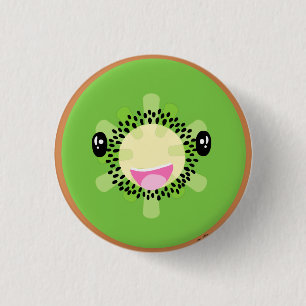 Badge Rond 2,50 Cm Cute Kawaii Kiwi Fruit Tropical Vegan Food