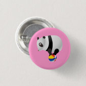 Badge Rond 2,50 Cm Cute Kawaii Panda à la balle (Devant & derrière)