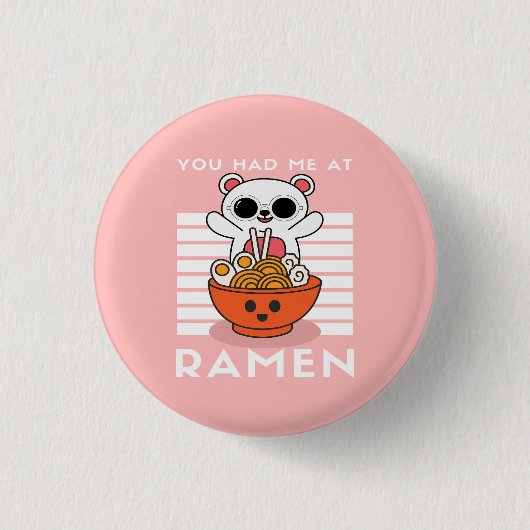Badge Rond 2,50 Cm Cute Kawaii Ramen (Devant)