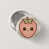 Badge Rond 2,50 Cm Cute Kawaii Strawberry Button (Devant & derrière)